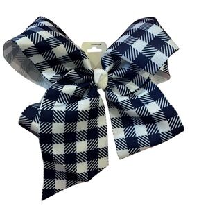 🌼Oversized navy Gingham girls bow